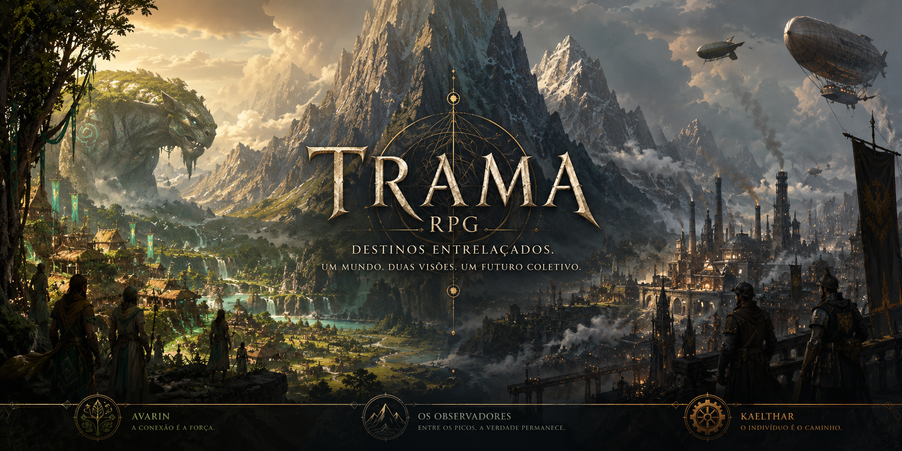 Trama RPG — Avarin, Observadores e Kaelthar separados pela Grande Cordilheira